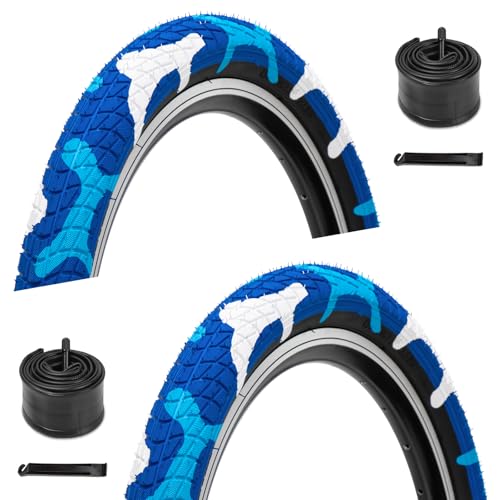 WHEELO 2-Pack 20 inch BMX Bike Tires, 20x2.125 Heavy-Duty Kids Replacement Bicycle Tire with 20 inch...