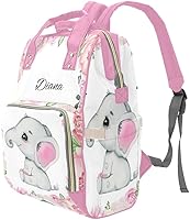 Vista 4 de Mochila de pañales de dibujos animados de vaca linda con nombre para hombres y mujeres de enfermería personalizada bolsas de bebé hombro bolsa