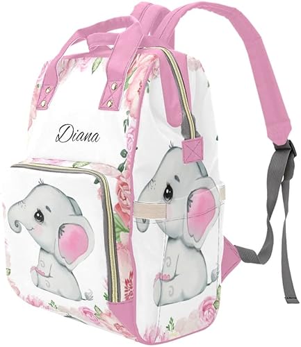 Miniatura 4 de Mochila de pañales de dibujos animados de vaca linda con nombre para hombres y mujeres de enfermería personalizada bolsas de bebé hombro bolsa de