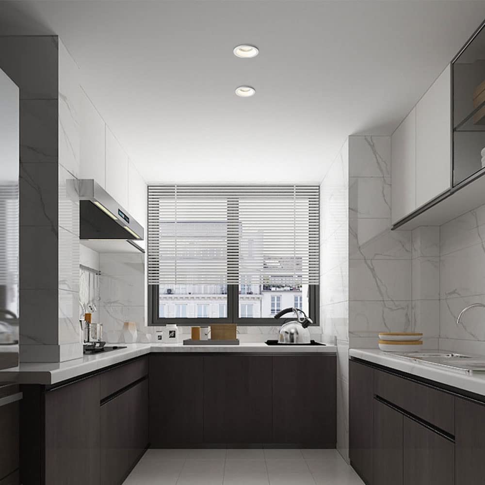 Faretto da Incasso a Led da 3,7 Pollici 7W, Luce per Doccia Impermeabile Ip65, Faretto da Soffitto con Corpo in Alluminio Ultra Sottile Cri 90 per Bagno, Camera da Letto, Corridoio/B/6000K