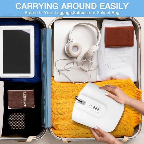 CENPEK Portable Safe, White, 1.5L, ABS Material, Mechanical Code Lock, Suitable for Travel Sports, Shopping - Image 4