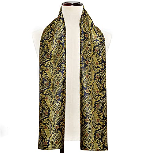 Bufanda dorada de seda para hombre un complemento elegante de otoño