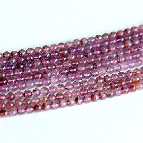 WORLD WIDE GEMS BEADS GEMSTONE 1 Strands Natural Purple Red Auralite Super 23 Crystal Small Round Loose Beads 5mm 15.5 Inch Long 05133 Code-HIGH-22903