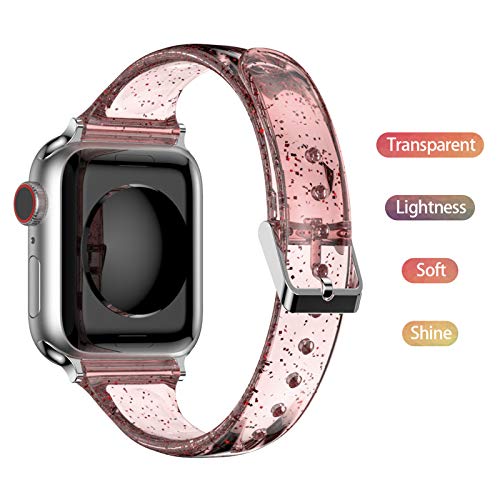 Correa compatible MKGO silicona deportiva transparente brillante miniatura 4