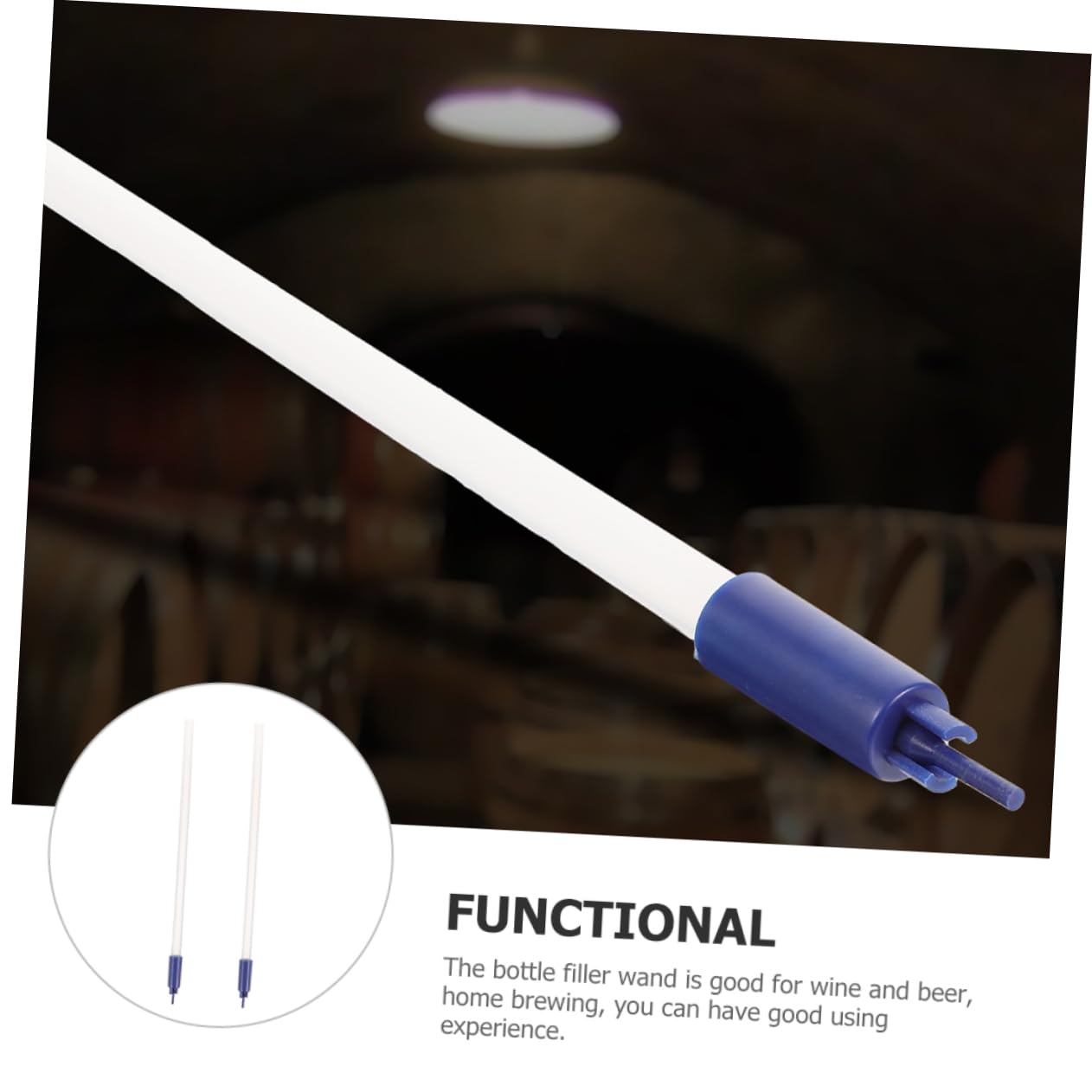 DOITOOL 2pcs Bottling Wand with Valve for Beer and Wine Plastic Filling Tool for Home Brew Easy to Use and Clean for Bottling Various Liquids