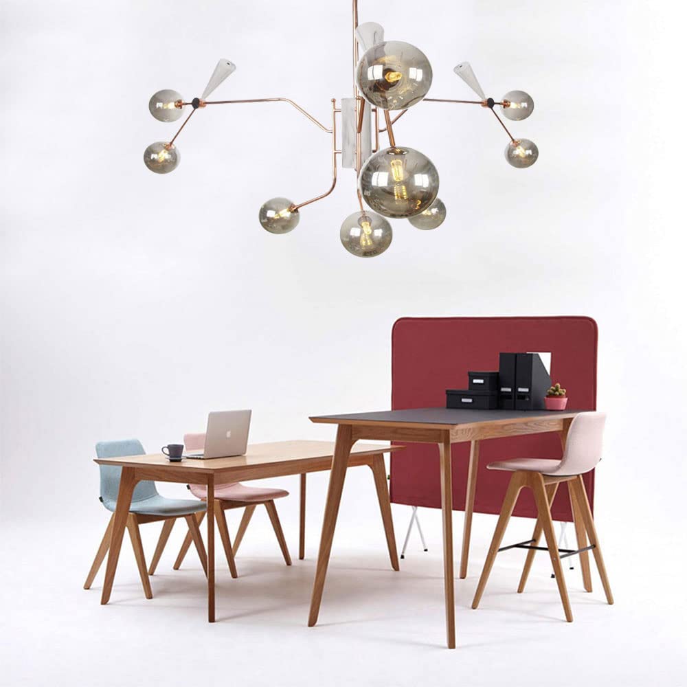 Lustre à 9 lumières Or Rose, Lustre décoratif à Plusieurs têtes, Compatible avec Salon, Chambre, café, Salon de thé, Bar, Salle à Manger, Club (avec Source Lumineuse LED G4)