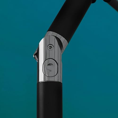 Vista 39 de Sombrilla Sunnyglade para patio, 7.5 pies, con botón de inclinación, manivela, 6 varillas, Rojo