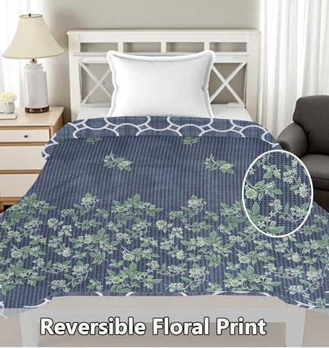 Image of IVAZA Luxury Ultrasonic Punch AC Comforter Blanket - Quilted Microfiber Floral Pattern, Lightweight Breathable All‑Season Blanket for Bedroom, Travel (Singled Bed,228x152 CM) (Dark Grey)