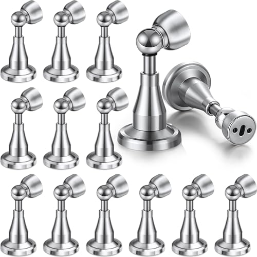 Lot de 2 butées de porte magnétiques en acier inoxydable - Fixation murale