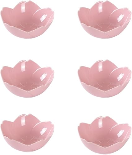 SOCOSY Elegante plato de salsa brillante en forma de Sakura, cuencos de sushi, platos de aperitivos, platos de porcelana para servir condimentos de