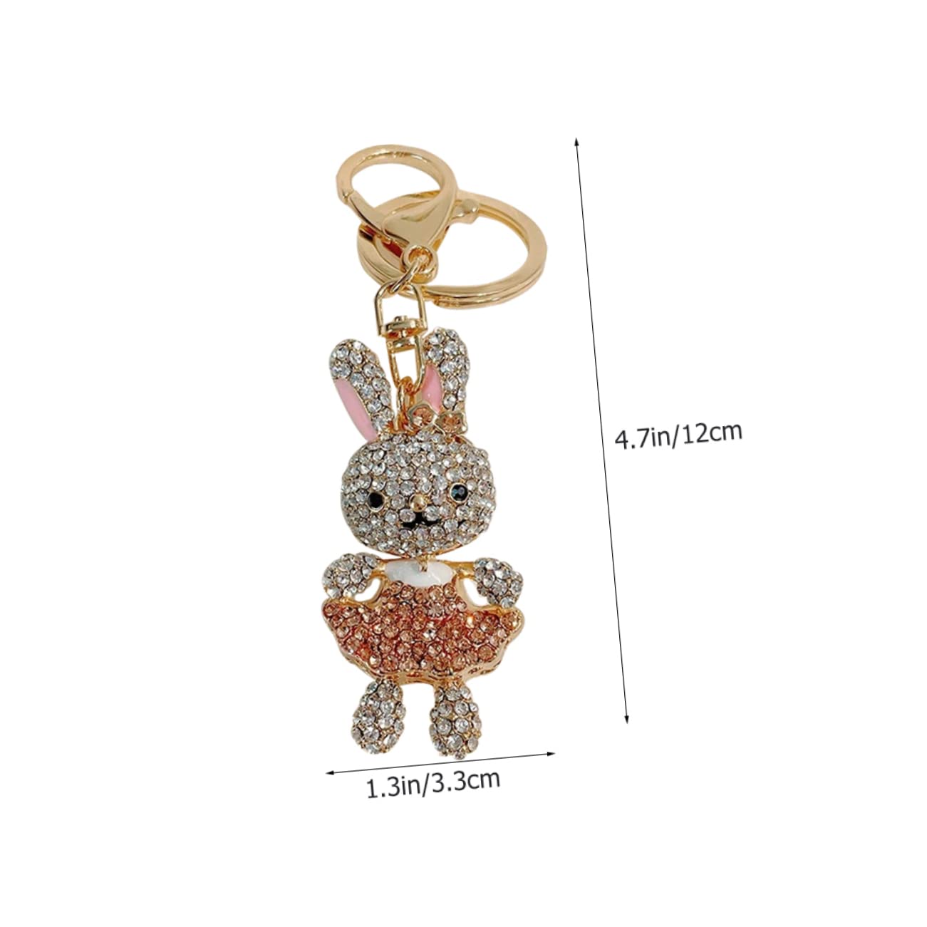 SHERCHPRY 4piezas Llavero De Conejo De Cristal Rhinestones Adorno Para Bolso Accesorio Ligero y Atractivo Para Claves y Mochilas Diseño Elegante y Moderna Decoración
