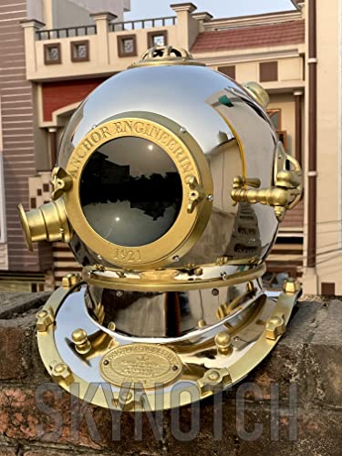 Casque de plongée Marine Gold et Silver objet deco mer