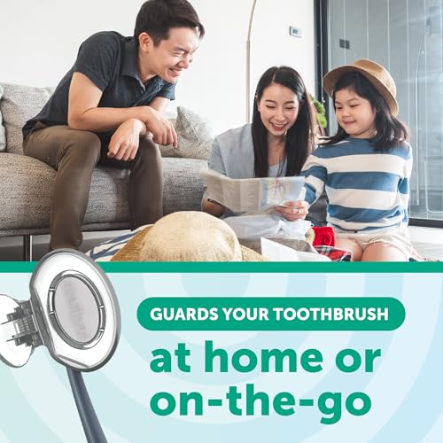 steripod clip-on toothbrush protector greensilver 2 count