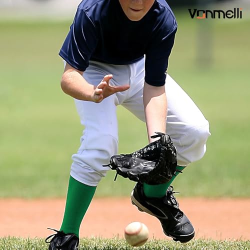 Image of VONMELLI Youth Baseball Belt and Socks Combo, Elastic Softball Belts and Socks for Boys and Adult (2 Pairs of Socks & 1 Belt)