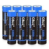 CBJJ 3.7 Volt 18650 Rechargeable Battery 3200mAh Battery 3.7 Volt 18650 Button Top Battery for Flashlight, Headlamp, etc (8 Pack, Blue)