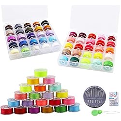 50Piezas Bobinas Para Máquinas De Coser Plásticos Transparente Canillas Carretes, Hilo de Bobina de Máquinas de Coser para Brother Janome Babylock W6 Singer Elna Kenmore, Con Caja De Almacenamiento