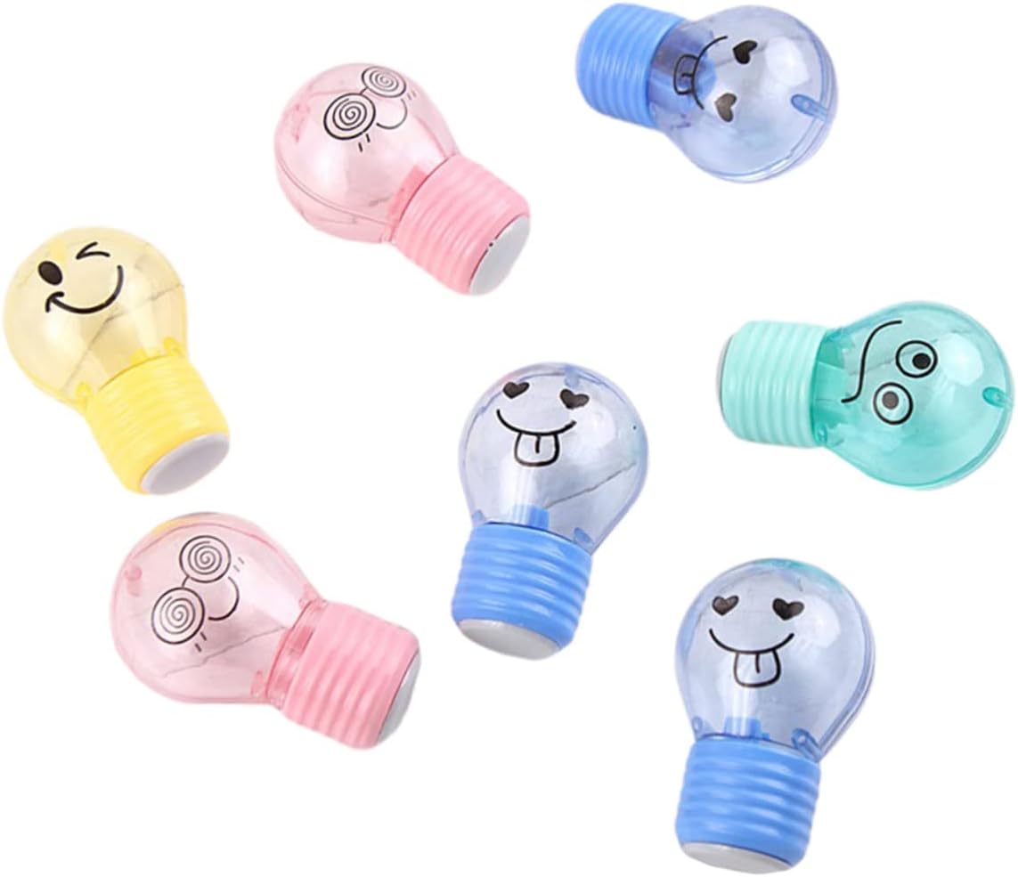 10Pcs Cartoon Bulb Pencil Sharpeners Portable and Fun Assorted Styles for School Office and Stationery for Colored Pencils and More