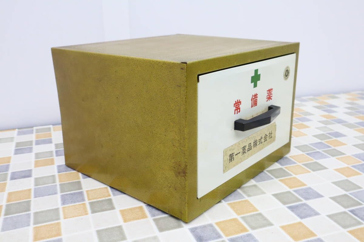 【昭和レトロ】常備薬箱 Amazon.co.jp: 懐かしい年代物昭和レトロ｜アンティーク常備薬箱｜第一