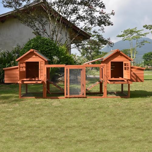 Pollaio in Legno Massello di Alta qualità Spaziosa Casa Durevole delle Galline 4-6 Polli Gabbia di Pollame Casa di Allevamento All'aperto