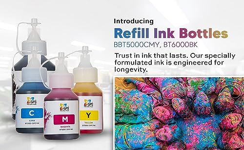 GPS Colour Your Dreams Refill dye Ink for Brother BT5000CMY BT6000BK Compatible DCP T520W, T300, T310, T420W, T500W, T220, T700W, T820DW, T910W,... - Image 2