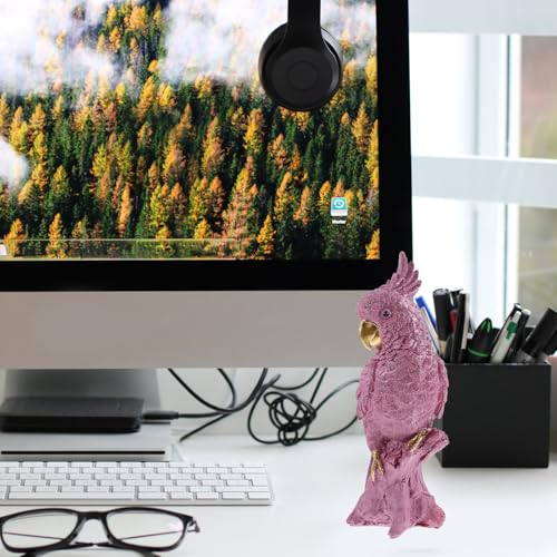Figurine de perroquet en résine COLLBATH pour décoration d'oiseau de bureau - 7