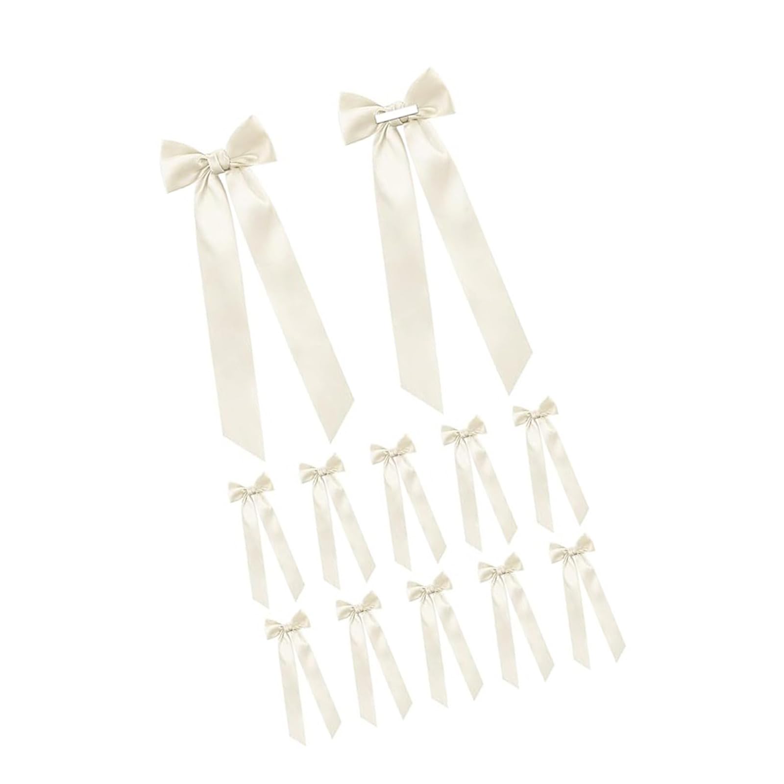 Shurhome 12Pcs Self-Stick Ribbon Bowknots for Wedding Centerpieces Holiday Party Candlestick Ornament Decoration Wedding Wrapping Ribbon