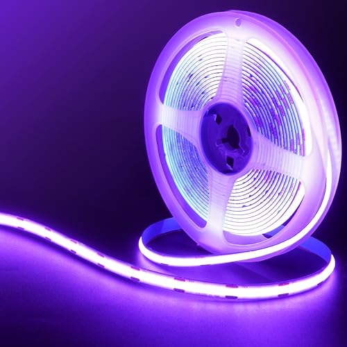 Tira de LED COB USB 5V 5m con interruptor regulable morado miniatura 2