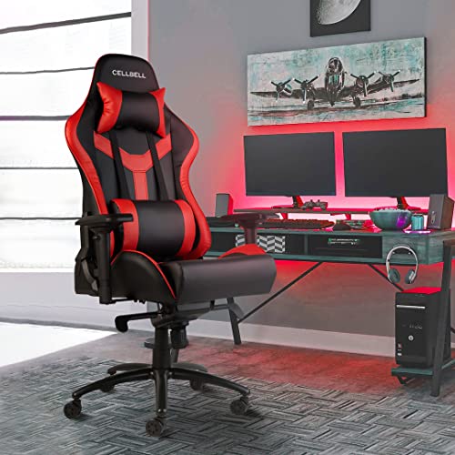 Image of CELLBELL GC05 Transformer X-Series Gaming /Racing Style Ergonomic High Back Chair Adjustable Back Cushion Chair for Gamers PU Leather [Red-Black]