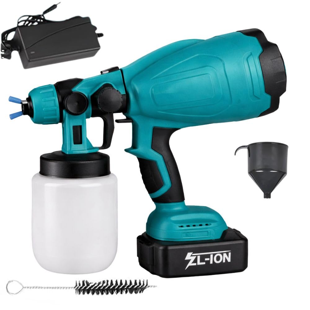 Pistola a Spruzzo a Batteria 48V con Doppia Batteria, Serbatoio 800ml – Verniciatore Elettrico Senza Filo, 3 Modalità di Spruzzo Regolabili
