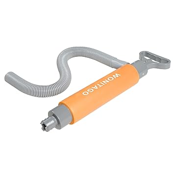 KUDO! Bilge Pump for Kayak Canoe and Boat - 17 Inch Manual Portable Kayak Hand Water Pumps with Reversible Hose Orange