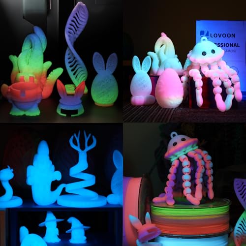 Image of LOVOON 3D Printer Filament Glow in Dark, Luminous Glow Blue PLA,Magic irradiative 3D PLA Filament 1.75mm, for Halloween and Christmas Decorations, Glow-Sky Blue,1KG(2.2lbs) /Spool