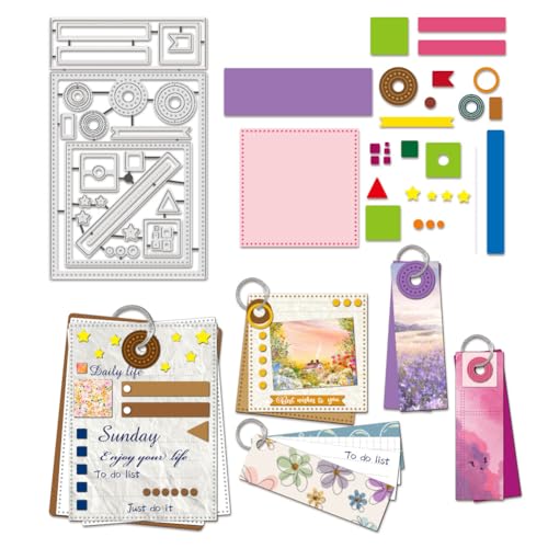 BENECREAT Matrizes de corte de calendário planejador, moldes de gravação de moldura de etiqueta de a