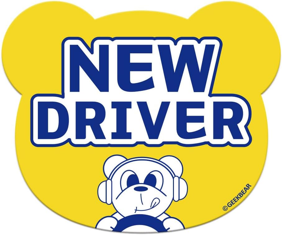 GEEKBEAR [Signature] New Driver Magnet for Car - Geekbear Line - Bear Shape 5.6 x 4.7 in (1, Yellow)