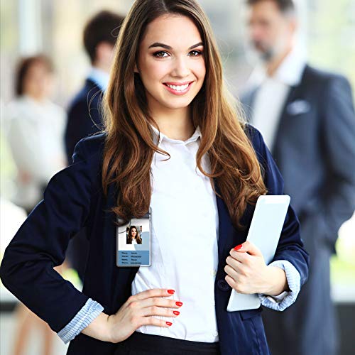 150 Pieces Id Card Name Badge Holder Clear Plastic Vertical Name Badge Id Card Holders Transparent Pvc Vertical Sleeve Pouch For Office School Card Travel Waterproof (75 X 120 Mm/ 2.95 X 4.7 Inch) #TOP5