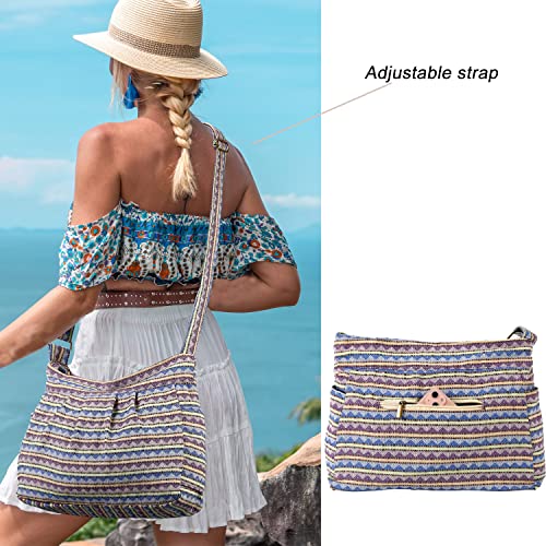 Image of Casual Large Durable Fabric CrossBody Hobo Shoulder Messenger Travel Purse Wallet Handbag Tote Bag