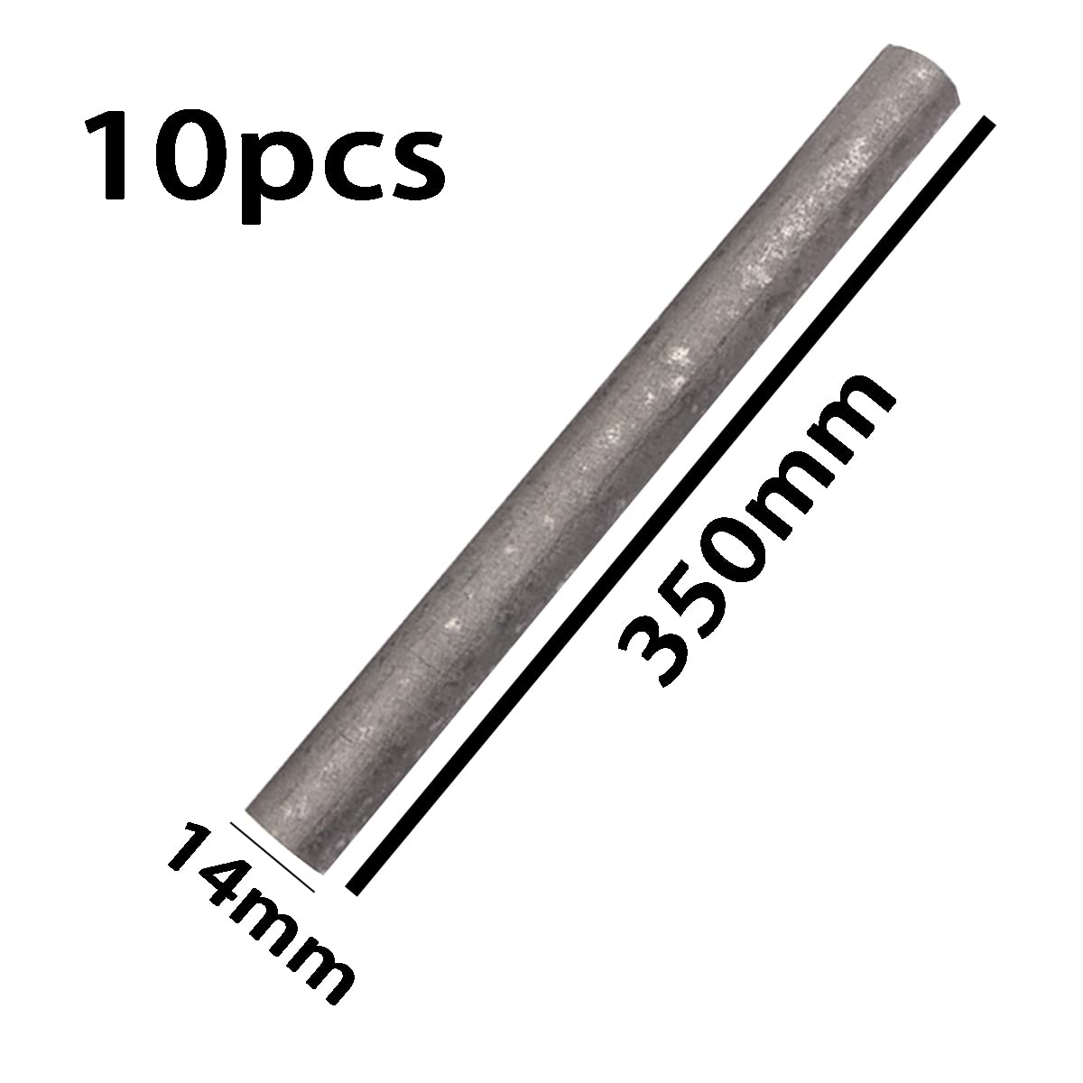 Graphitstäbe 99,9% Elektrodenzylinder – 14 mm Durchmesser, 50 mm bis 350 mm Länge, 10 Stück(Length 350mm)