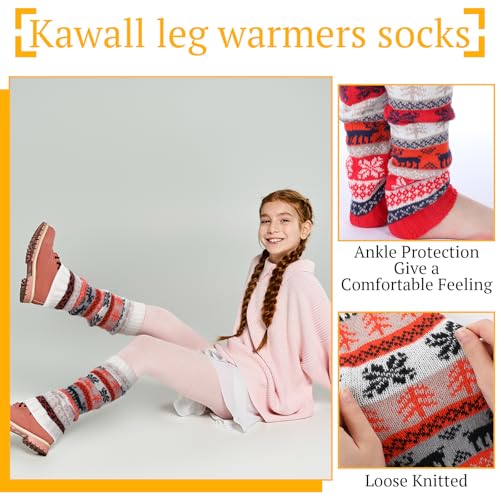 Image of Sintege 6 Pairs Kawaii Leg Warmers Japanese Style Knitted Loose Socks Leg Warmers for Girls Women Lolita Costume School