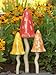 Bosmere W116 3-Pack Garden Ceramic Lawn Ornament, Weatherproof Indoor and Outdoor Toadstools, Summer Colors