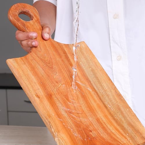 Image of Borosil Dice Organic Neem Wood 17 mm Chopping Board | Eco Friendly, Anti-Microbial | for Chopping, Cutting, Dicing & Serving Vegetable & Fruits | Brown