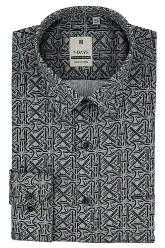 Image of 7-DAYS Men's Premium Formal Printed Shirt - 100% Cotton, Regular Fit, Full Sleeves, with Pocket - Stylish for Special Occasions.