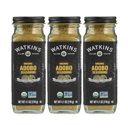 Image of Watkins Gourmet Organic Spice Jar, Adobo, 4.1 oz. Bottle, 3-Pack