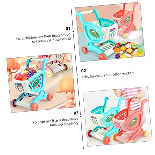 Toyandona 1Pc Children's Shopping Cart Grocery Toys Toys Tiny Shopping Cart Mini Shopping Trolley Kids Grocery Store Playset Supermarket Trolley Toy Shopping Cart Toy Plastic Desk #TOP4