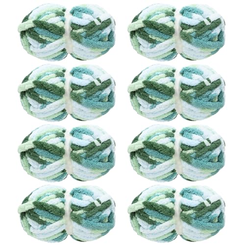 Image of MABOZOO Tie Dye Chunky Yarn for Crocheting & Knitting, 8 Pack - Soft Plush White Fluffy Jumbo Chenille Yarn,Giant Thick Fuzzy Bulky(29 yds, 8 oz Each Skein)