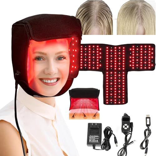 SNBGRYE Tampa de crescimento de cabelo LED, 215 peças de LED 660 nm e 850 nm, tampa de terapia de cr