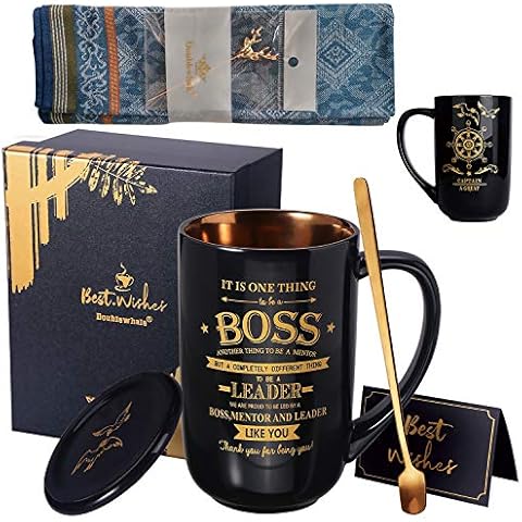 Biching Best Boss Mug - Boss Gifts for Men, Women - Appreciation Gifts for Boss, Bosslady, Male Friends, Him, Her - Worlds Best Boss Birthday Farewell Gifts Large Porcelain Coffee Tea Mug 18Oz Black Cover