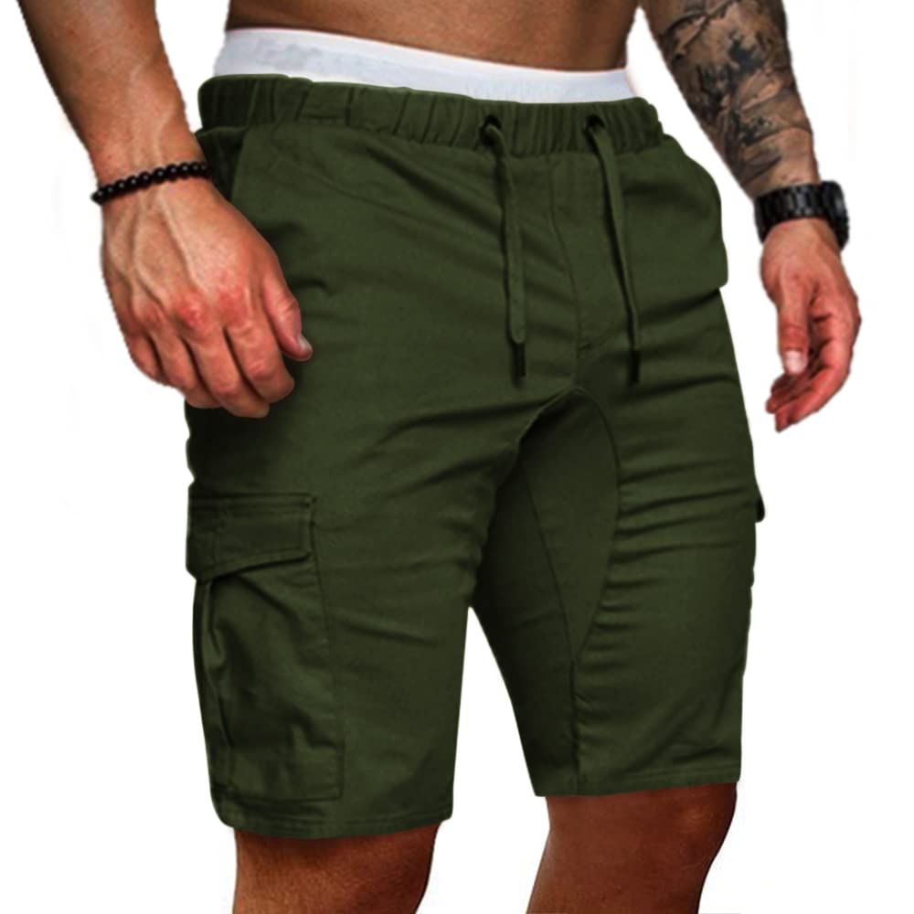 Cindeyar Herren Shorts Sommer Chino Jeans Kurze Hosen Stretch Jogger Cargo Shorts Slim-Fit