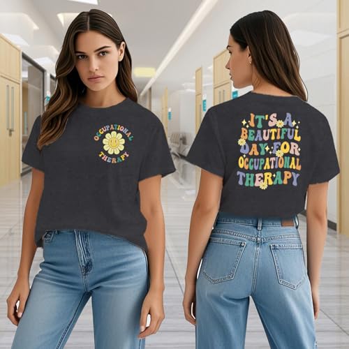 Womens Occupational Therapy Shirts OT Month Sunflower T-Shirt Occupational Therapist Tee4