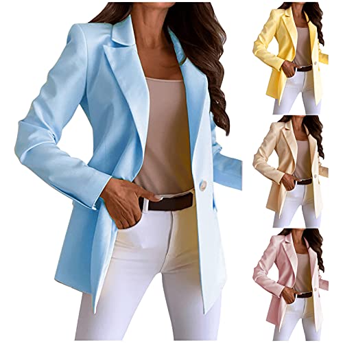 Womens Blazer Casual Plus Size Blazer Casual Blazers Open Front Long Sleeve Work Office Jackets Blazers Velvet Blazers Satin Blazer Womens Blazer Yellow