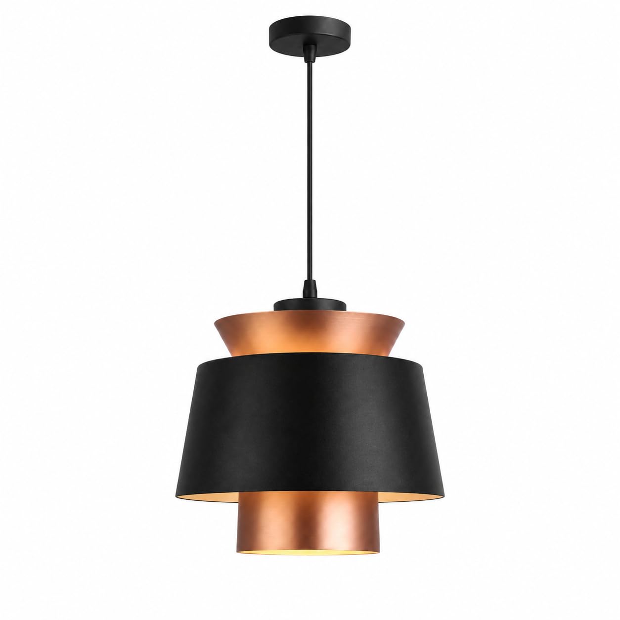 ESIYUVO Modern Pendant Light Fixture with Layered Metal Shade, Contemporary Hanging Ceiling Lamp for Kitchen Island, Dining Room, Bedroom, Living Room, Entryway, Hallway