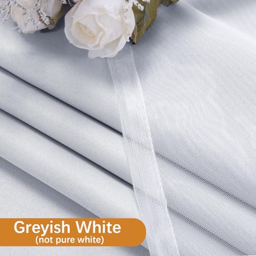 Image of DWCN White Blackout Curtains with Sheer Overlay with Tiebacks 84 Inch Long